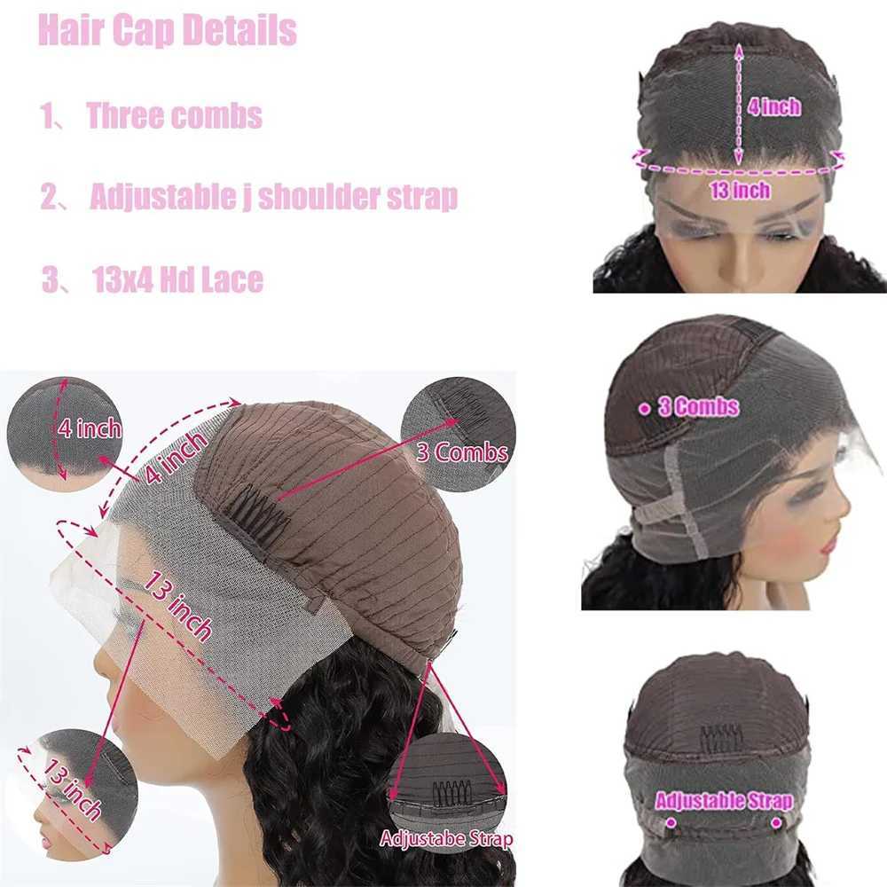 13x4 Bob Wigs Jerry Curly Short Water Wave Lace Frontal Human Hair Wigs Natural Black Brazilian Deep Curly Wigs For Black WomanXJ241113