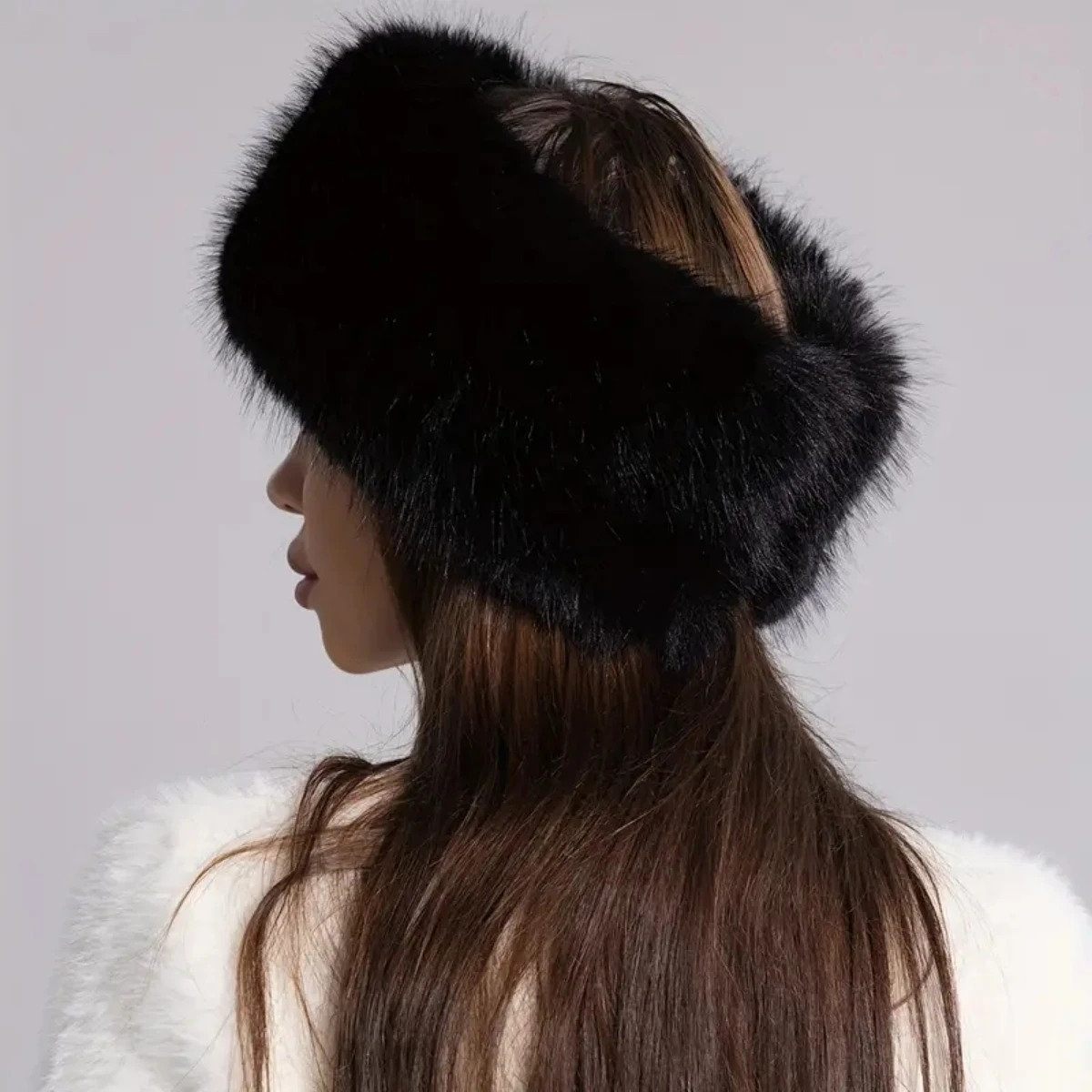 Winter lmitation Fur Thickened Hat Without Top BreathableComfortable Outdoor Travel Brimless 241114