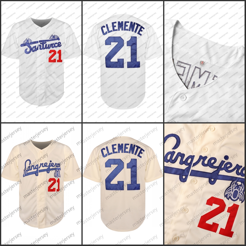 #21 Roberto Clemente Baseball Jerseys Men's Sewing Embroidery High Quality In Stock Fast Shipping Slight Stretch Polyester - Perfect for Sports J