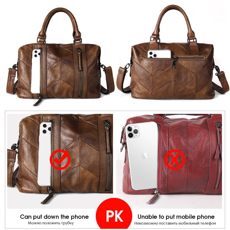 Cobbler Legend Handbag For Women Genuine Leather Double Zippers Shoulder Crossbody Bags Designer Ladies Tote Purse Zipper BagVoyage