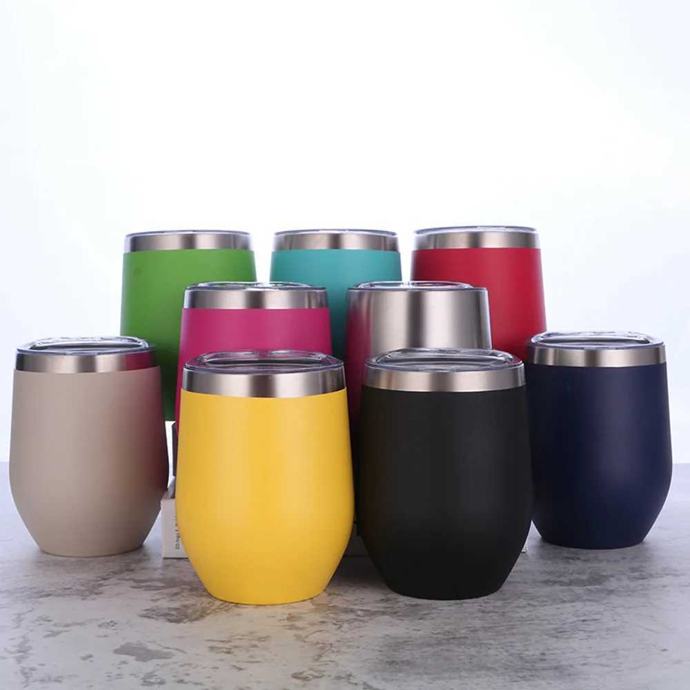 12 oz Eggshell Wine Stainless Steel Hot Water Bottle Beer GS Hot Glass Beer Crazy Coffee Cup Travel Y241114