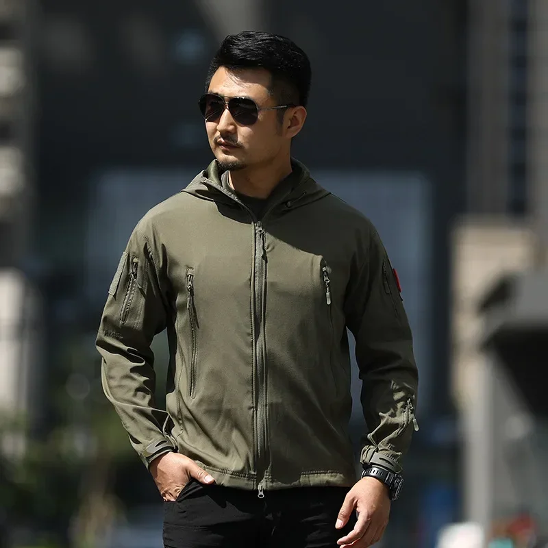 Windproof Bomber Outdoor Fleece Hot Pilot Shell Coat Men Tactical Sale Jackets Military Jacket Hooded Soft Waterproof Flight