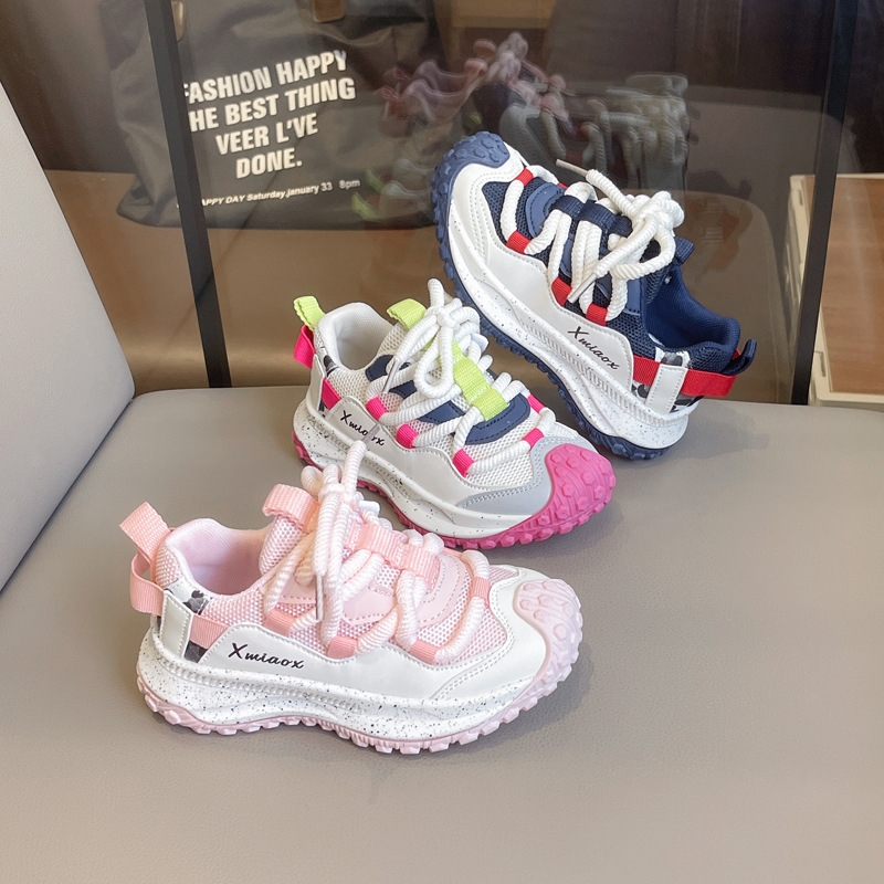 Free shipping designer 2024 autumn pink new children's soft soled sports shoes versatile anti slip casual shoes