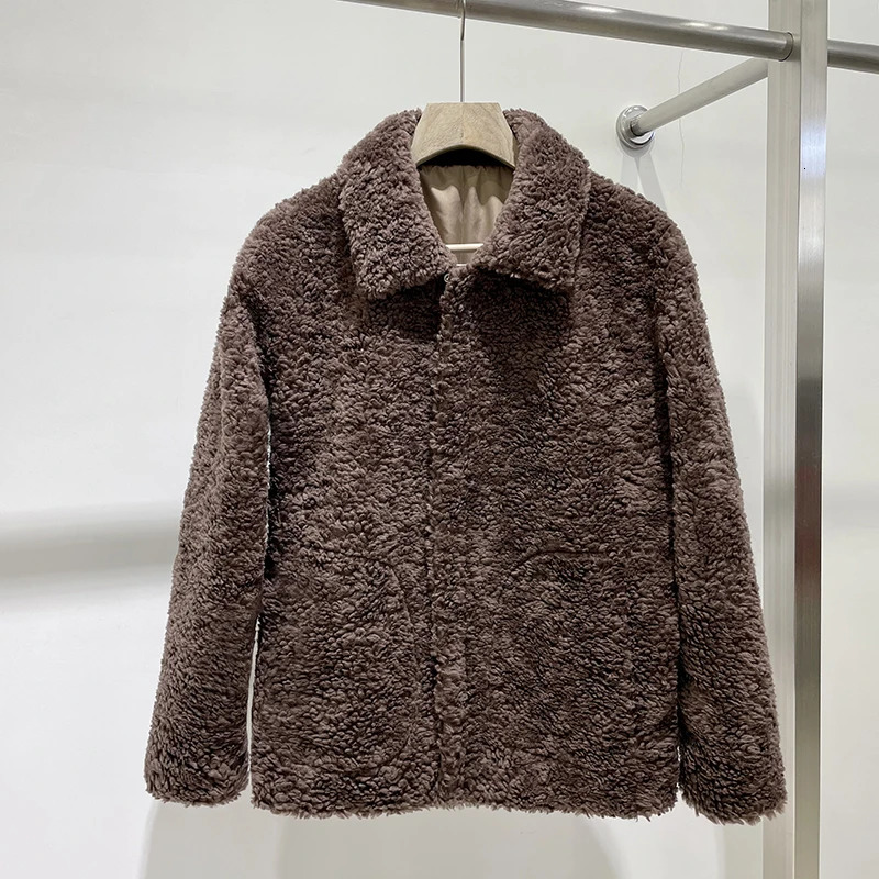 Autumn Womens Winter Fashion Sheep Cut Jacket Mens True Cotton Fur Coat Mens Thick Warm Casual Coat 1404 241113