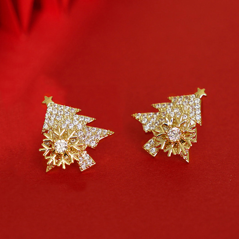 Sparkg Sterg Sier Rotating Snowflake Stud Earrings for Christmas