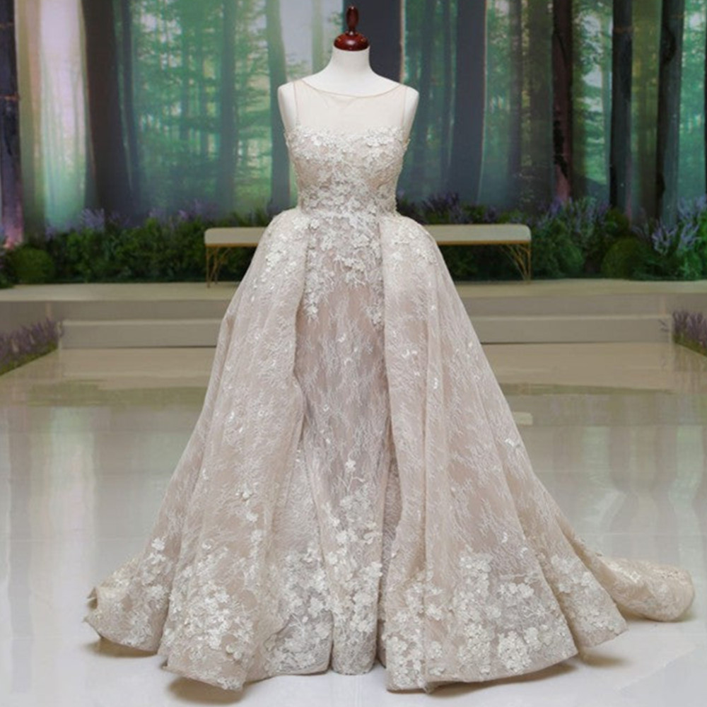 Luxury 2024 Mermaid Elegant long sleeve wedding dress beaded decal sweep train custom wedding bridal dress Vestido De Novia 01