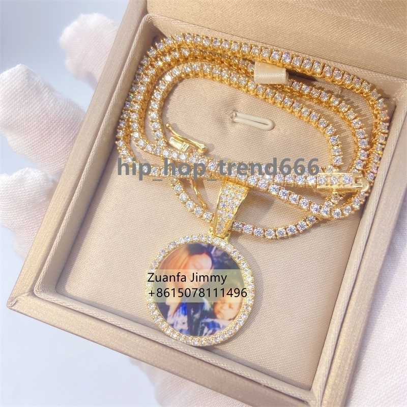 25MM 40MM 55MM Pass Dia Tester Iced Out Jewelry Sterg Sier VVS1 Moissanite Picture Pendant Necklace