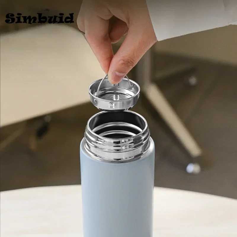 Mini water bottle stainless steel thermostat with filter vacuum temperature display travel G hot cup Y241114