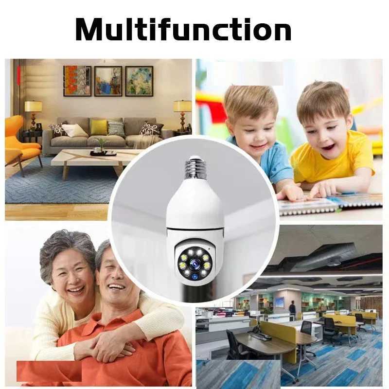 IP Cameras New Smart Bulb Surveillance Camera Full Color Night Vision Automatic Human Tracking Wifi Camera Home Security Monitor Camera 240413