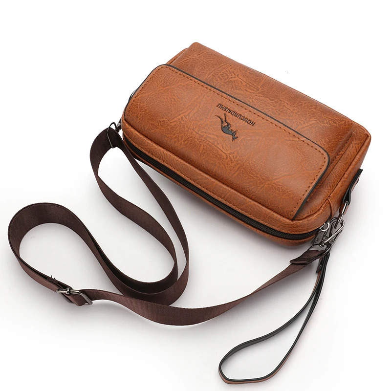 Casual Mens Handbag Shoulder Bag Lightweight Pu Leather Purse Small Crossbody Fashion Stylish Messenger 241111