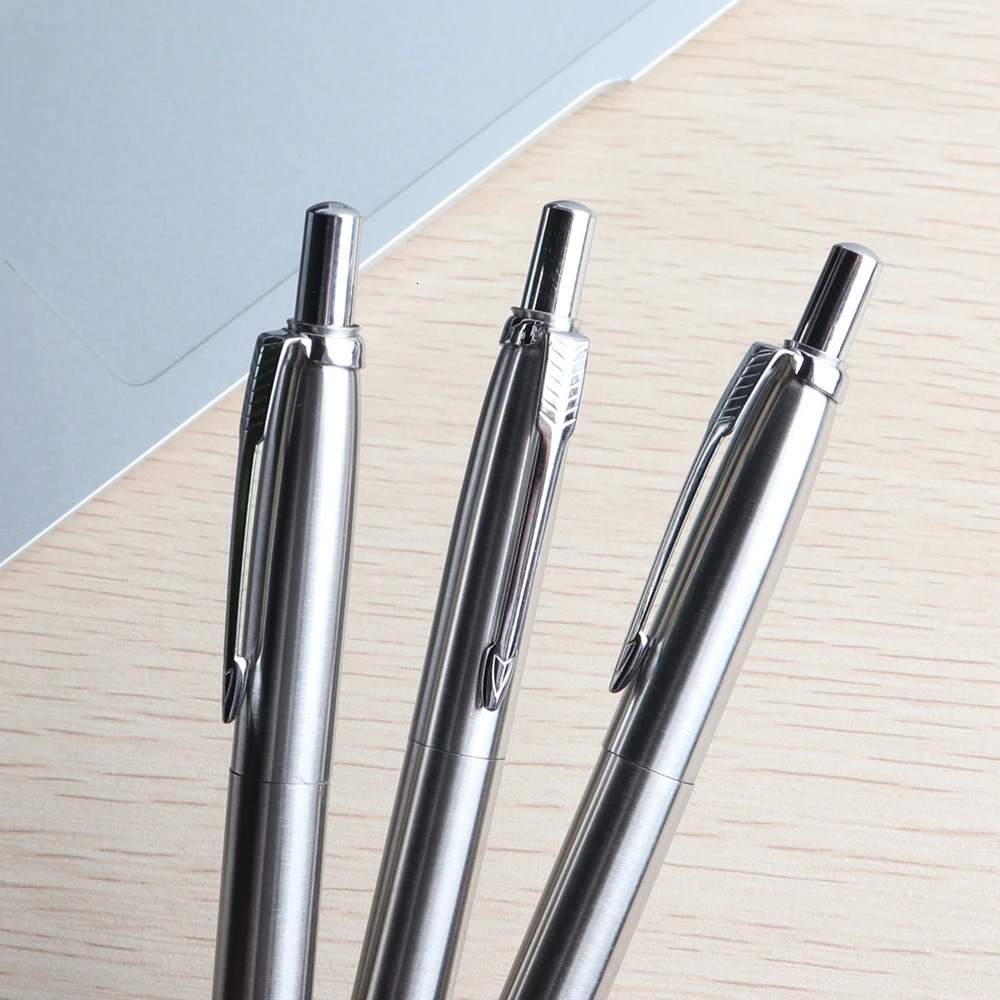 10 PcsSet Metal Ballpoint Pens Automatic Ball Pen G2 Refill Black Blue Ink For School Office Stationery Supplies Writing 07mm 241114