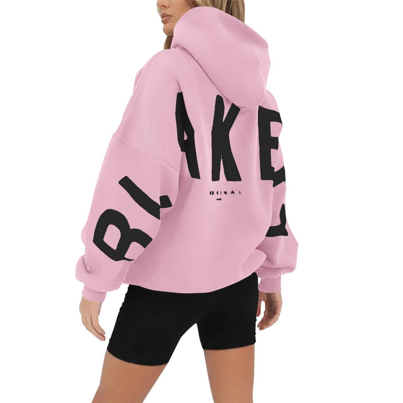 Alphabet Hoodie Women Fashion Hip Hop Hood Shirt High Street Winter Autumn Female Letter Print Sweatshirts Casual Y2k ClothesXJ241113