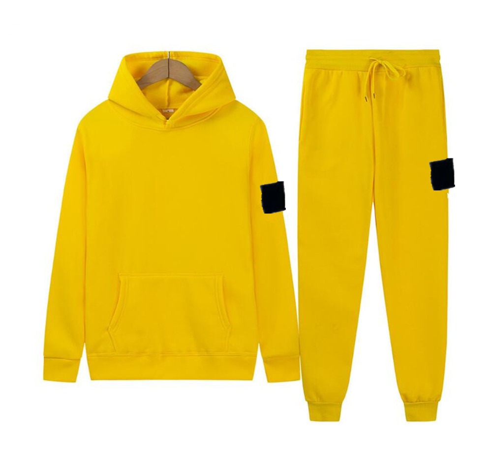 25ss TOPstoney stones jacket new couple loose hooded sweater suits for men and women plus velvet jackets sports ankle sweatpants two-piece suit