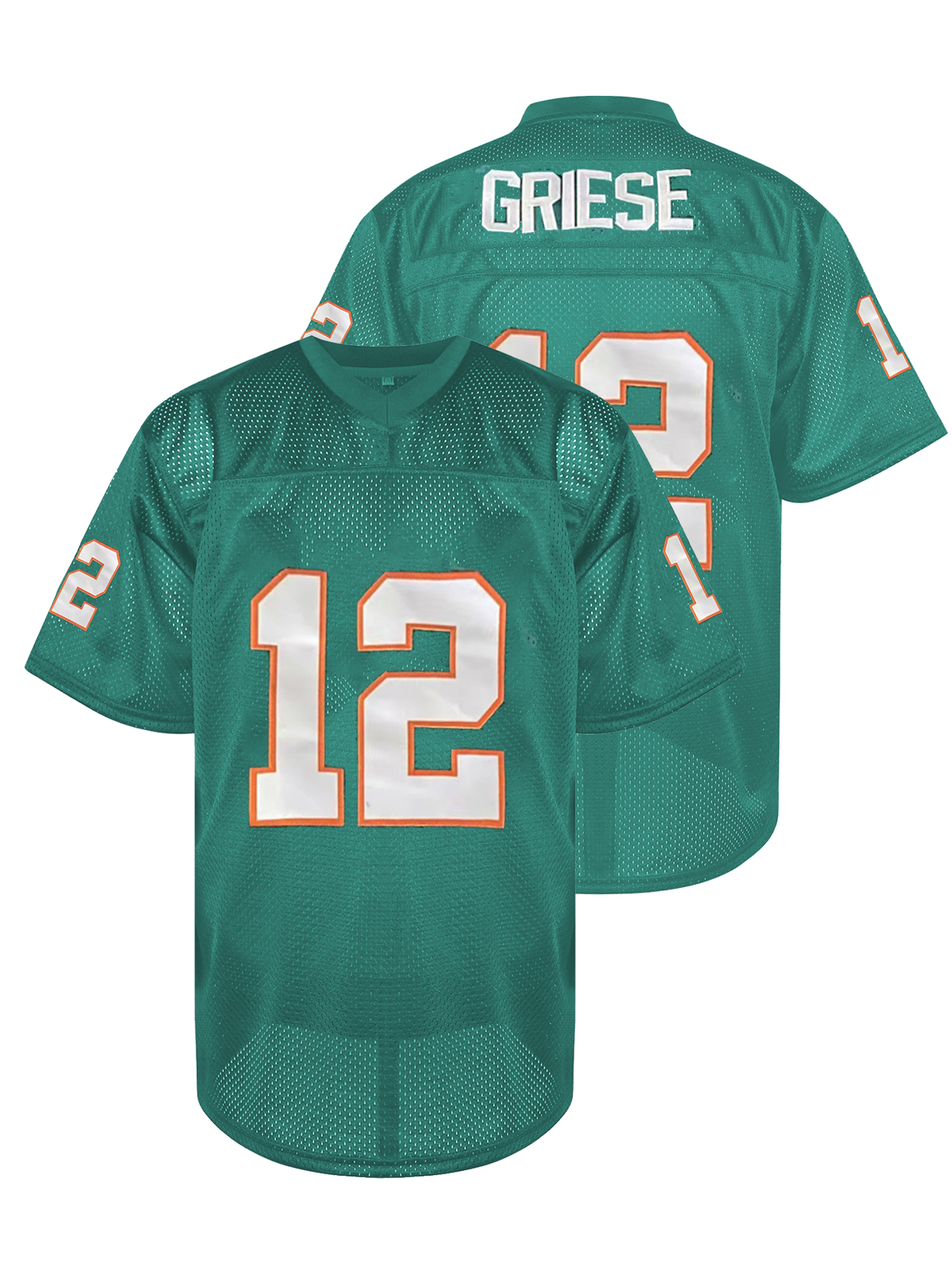 # 12 Bob Griese Embroidered Polyester Sports Jersey Slight Stretch, Alphabetic Pattern, Four Seasons Wear, Casual & Training Loose