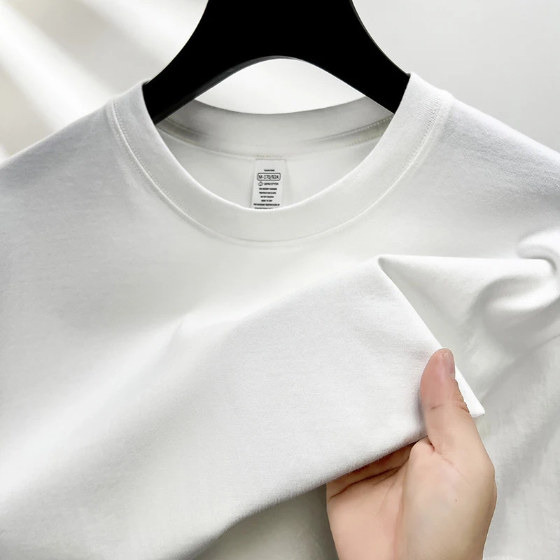 100 pure cotton summer highend mens short sleeve round neck fashionable style half sleeved top breathable Tshirt 241108