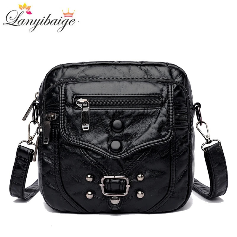 Many Pockets Shoulder Crossbody Bags for Women nr Soft Leather Handbags Leisure Style Ladies Messenger Sac 241111