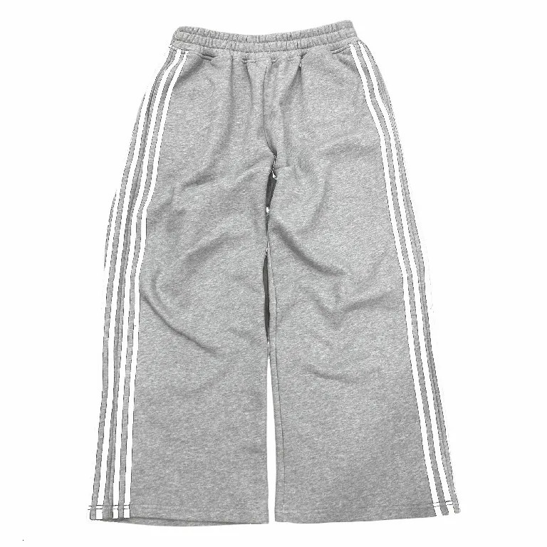 HCW Striped Embroidered Zip Hoodie Sweatpants Two Piece Set Y2K Sportswear Womens Mens Hip Hop Oversized Lounge Pants 241113
