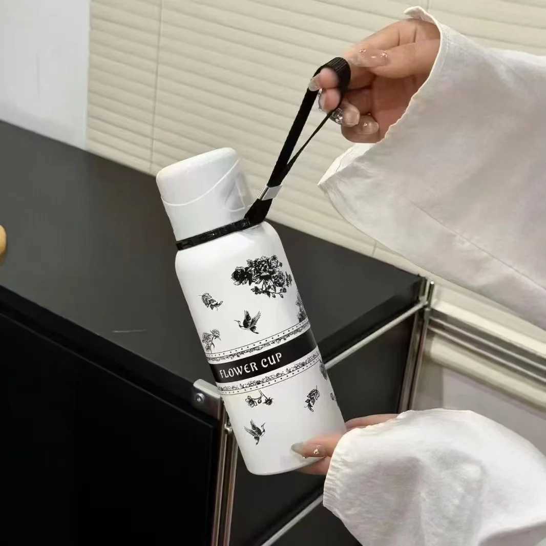 316 stainless steel garden hot cup large capacity sports kettle used for brewing tea beautiful appearance portable water cup Y241114