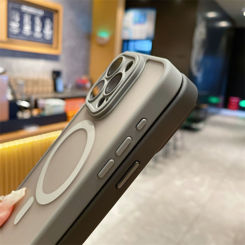 Matte Magnetic Clear Ultra Thin Slim Phone Case for iPhone 16e 16 15 14 13 12 11 Pro Max Plus Wireless Charging Magsafe Cover with Lens Film