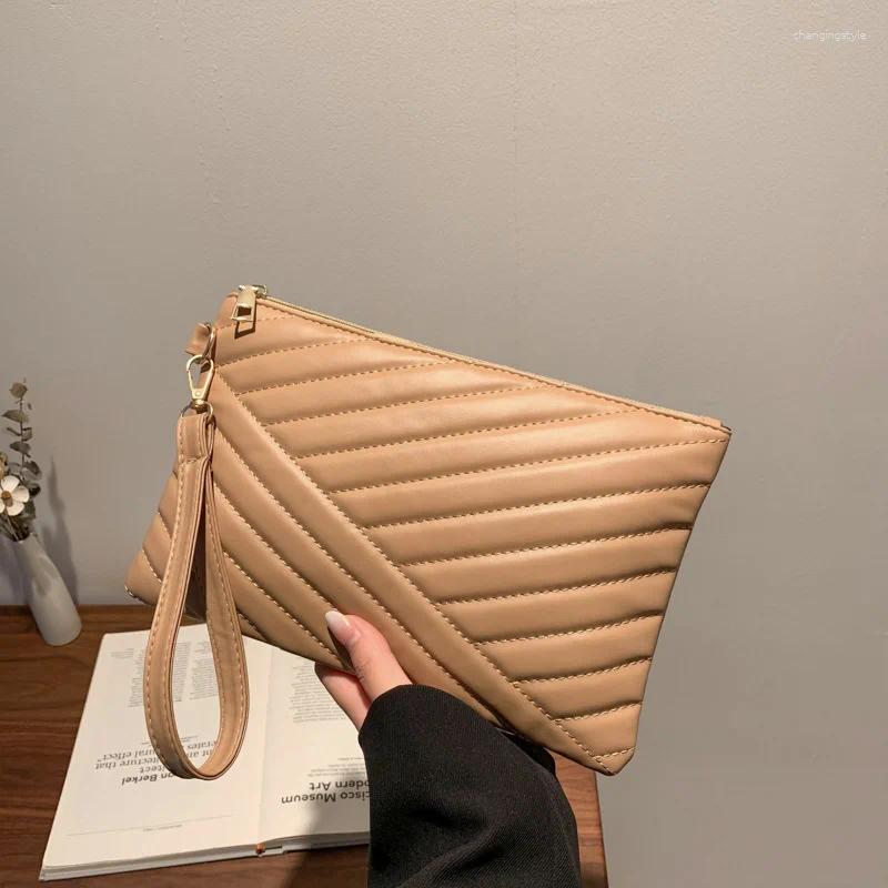 Evening Bags Women Wristlet Bag Stylish Leather Envelope Shopping Traveling Portable Small Purse Clutch Wallet