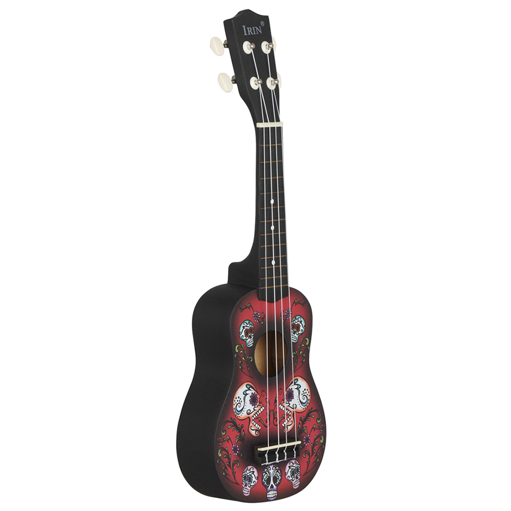 Ukulele Inches Skull Pattern Hawaii Guitar Acoustic Instrument Practice Ukulele ddmysmile Instrument For Beginner Musical Gifts Smile