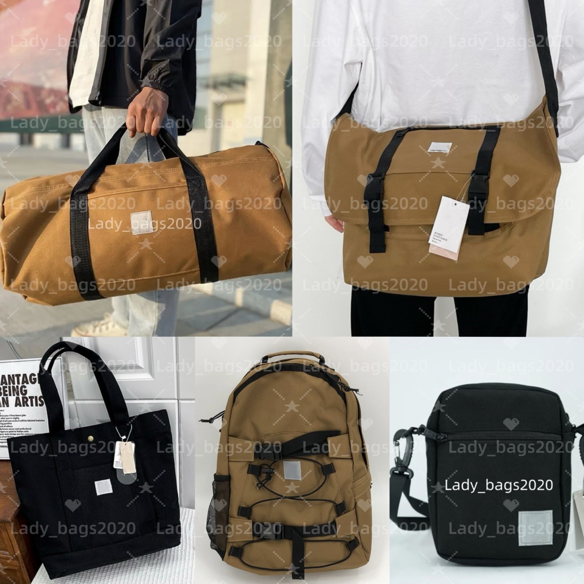 Small Canvas Crossbody Bag Causal Men Large Travel Bag Duffel Handbags Waterproof Purse Durable Unisex Mini Hip Hop Flap Backpack Women Shoulder Bags Clutch Man