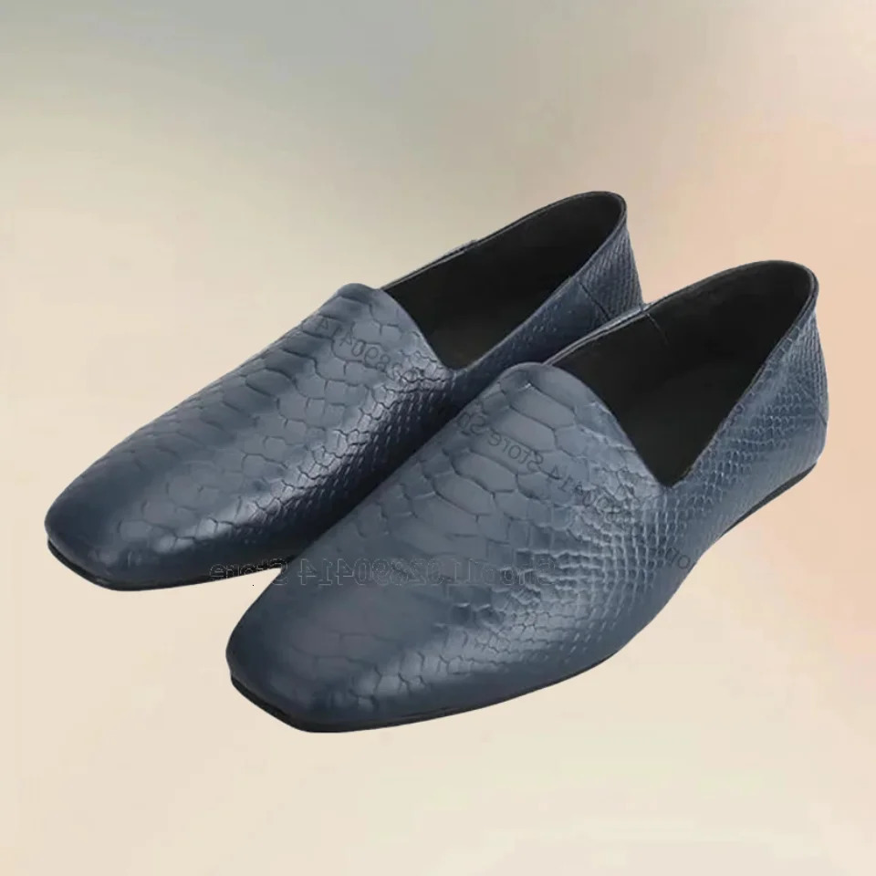 print square toe mens Loafers fashionable sliding mens casual shoes handmade party banquet office mens dress shoes 241113