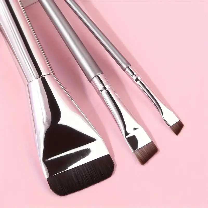 3pcs Flat Top Foundation Brush Angled Eyeliner Brush Set Ultra Makeup Brushes Set Ultra-thin Traceless Concealer Eyeliner BrushXJ241113