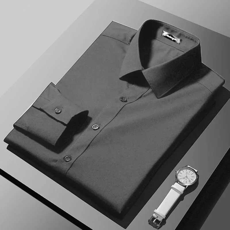 Red Mens Shirt Long Sleeve Slim Fit Business Suit Shirt Best Man Mens Large ropa clothing shirts for menXJ24113