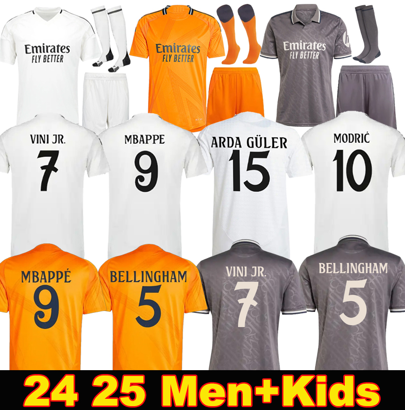 Mbappe BELLINGHAM soccer jerseys 24 25 football shirt VINI JR MODRIC RODRYGO CAMAVINGA Arda GuLer third men kids kit sets 3rd Endrick
