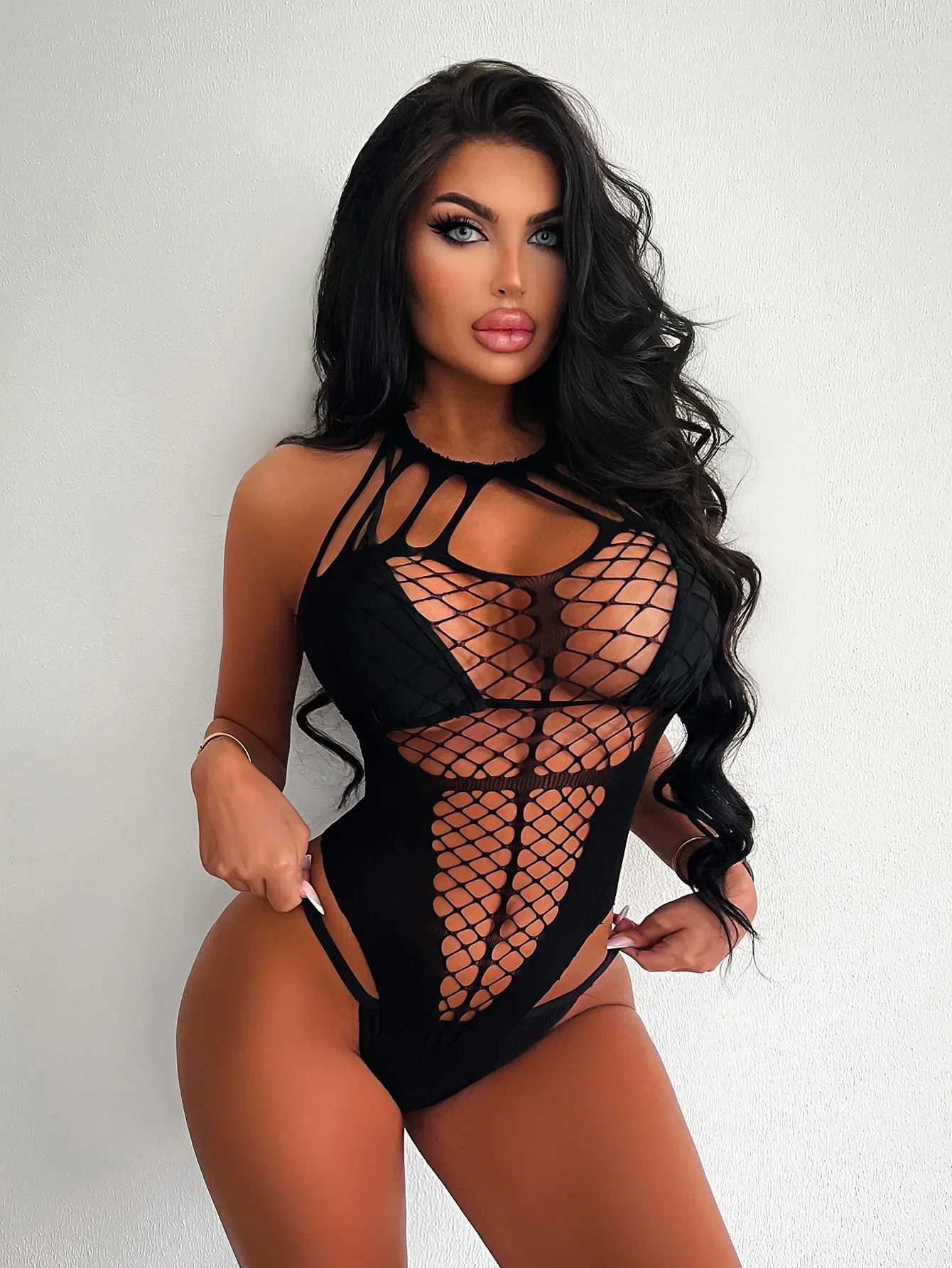 Sexy Set Sexy lingerie female sexual intimacy chemical clothing luminous fish net tight fitting clothes pajamas Kavay jargon tight fitting clothes J24