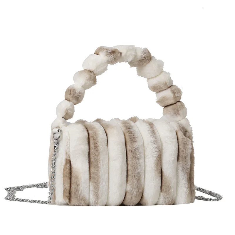 Plush Bag for Women Autumn Winter Fashion Simple Chins Handbag Korean Temperament Soft Party Crossbody Bags 241114