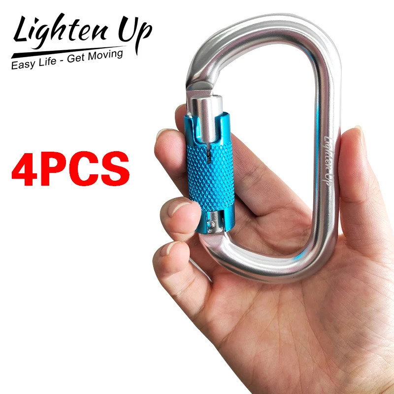 4 pieces of 25KN alloy steel climbing buckle yoga pendant safety buckle climbing main lock outdoor camping survival tool 241114