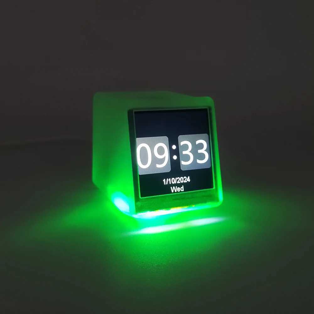Desk Table Clocks Bitcoin Price Tracker on Mini Size WIFI Weather Station Alarm Clock with Colorful RGB Lights. DIY Album and GIF Animations J241114