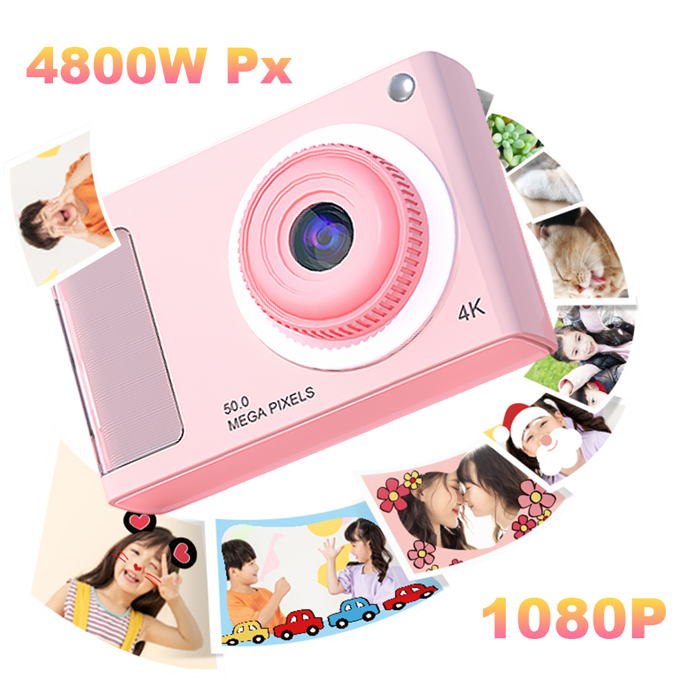 CCD Camera HD 1080P 48MP Dual Lens Portable Kids Camera Anti Shake Kids Digital Camera Support 32GB Card for Boys Girls Children