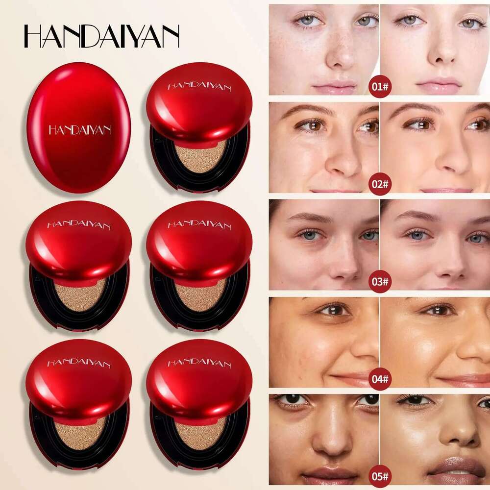 Red Cushion Semi-Matte Full Coverage Waterproof Long-lasting Concealer Makeup Tone Up Cream Base Covering Foundation