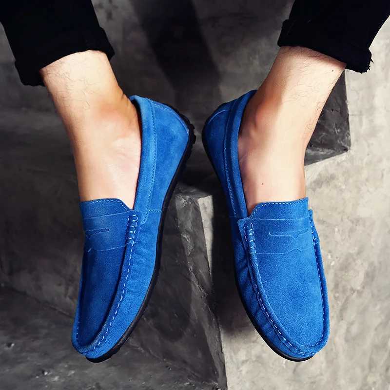 Men Casual Shoes Fi Suede Leather Men Loafers High Quality Slip Mens Flats Lightweight Driving Shoes 38-47 XJ250614