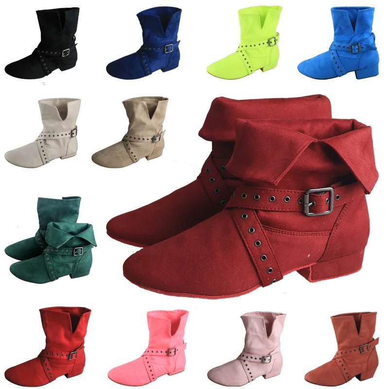 Wedopus Custom High Heels Womens Line Dance Short Boots Lace Heels Burgundy Salsa Latin Dance Shoes Country Dance Boots 241113