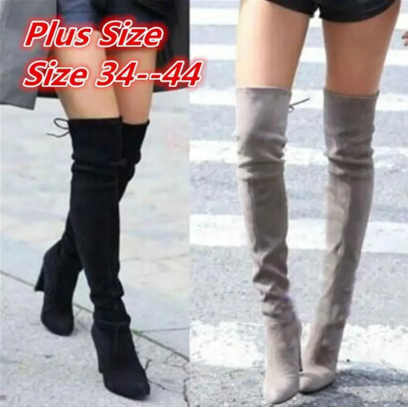 Artificial suede ultra-thin boots sexy over the knee womens fashion winter high heels womens fashion Botas Mujer 241113