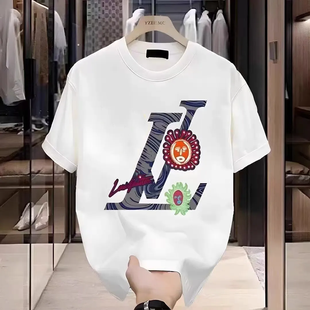 men designer t-shirt mens and womens shirt fashionable letter printed round neck black and white short sleeved t-shirt mens oversized t-shirt