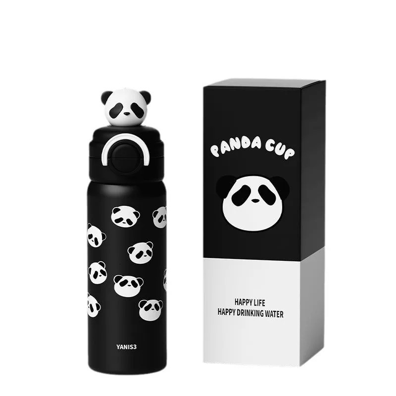 Yanis3 Ready to Go Fat Skin Cute Panda Vacuum Cup Girl Student Bounce Double Beverage Glass Christmas rens Toy 241113 W260226