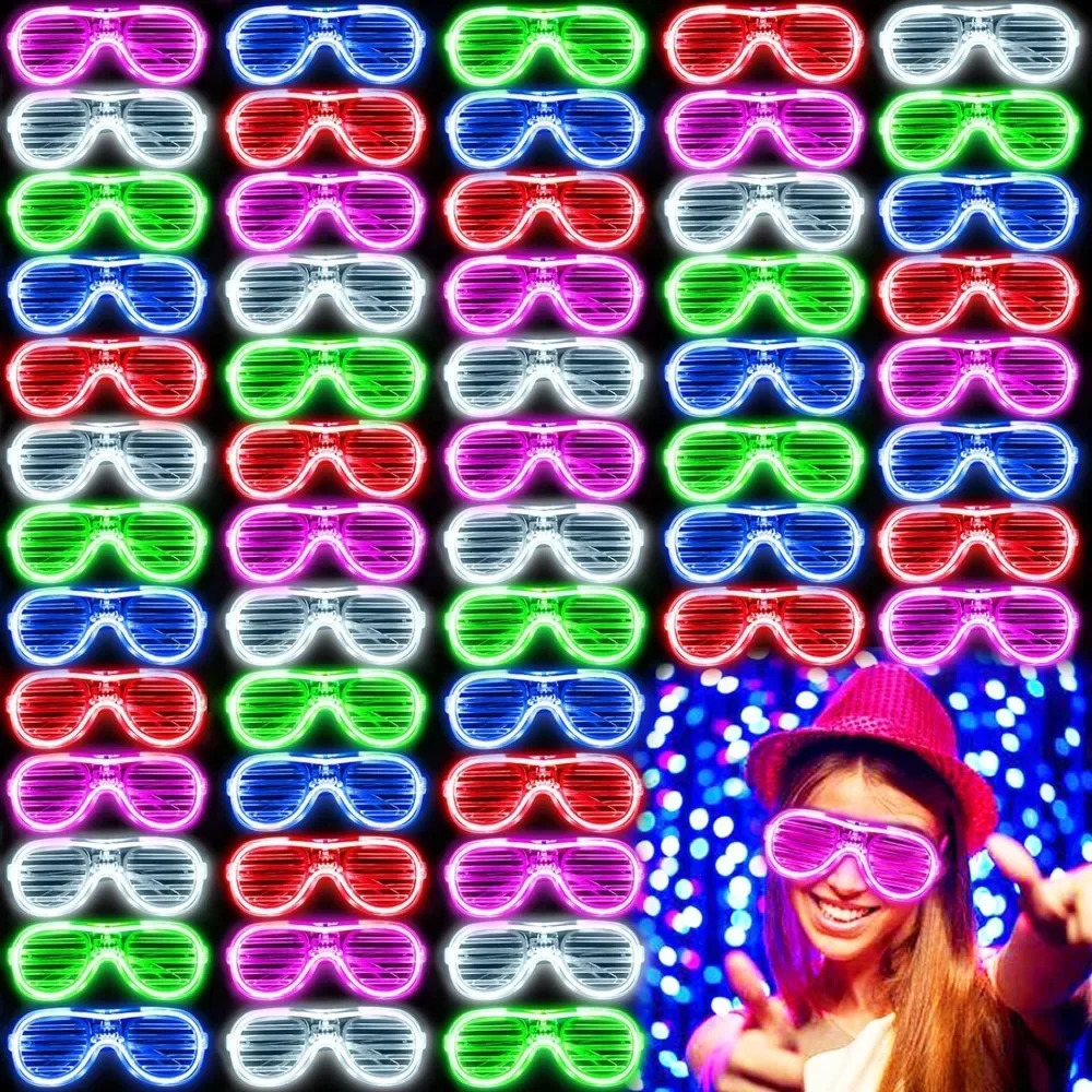 100 pieces of bulk packaged sunglasses lighting glasses 5 flash modes 3-color LED lighting glasses lighting party supplies241114