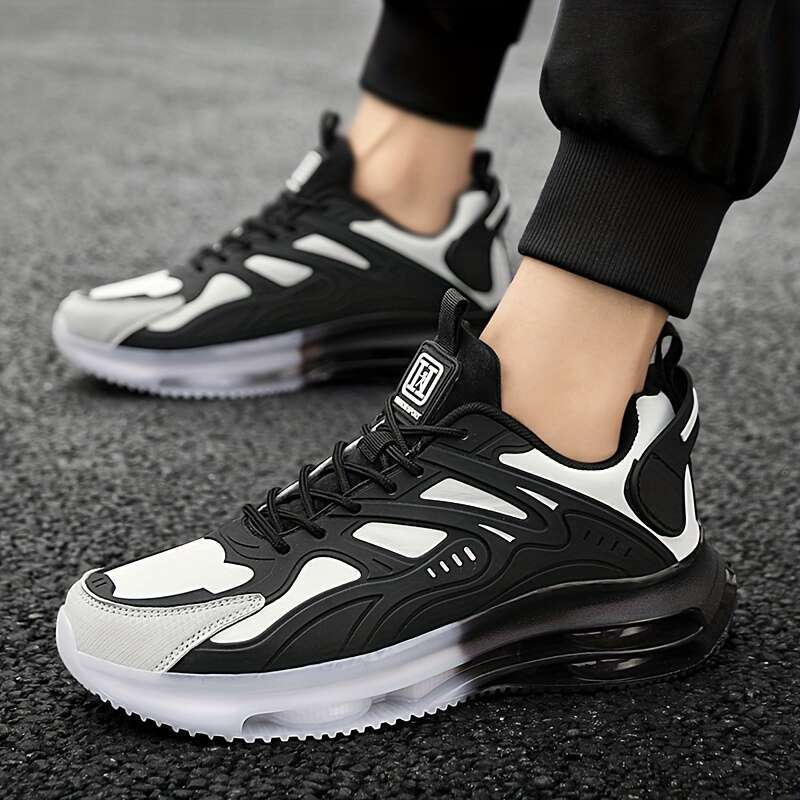 Men'S Casual Athletic Sneakers, Breathable Faux, Non-Slip Rubber Sole, Lace-Up, All-Season, Low Top, Spring/Summer, College Style, Sporty Footwea