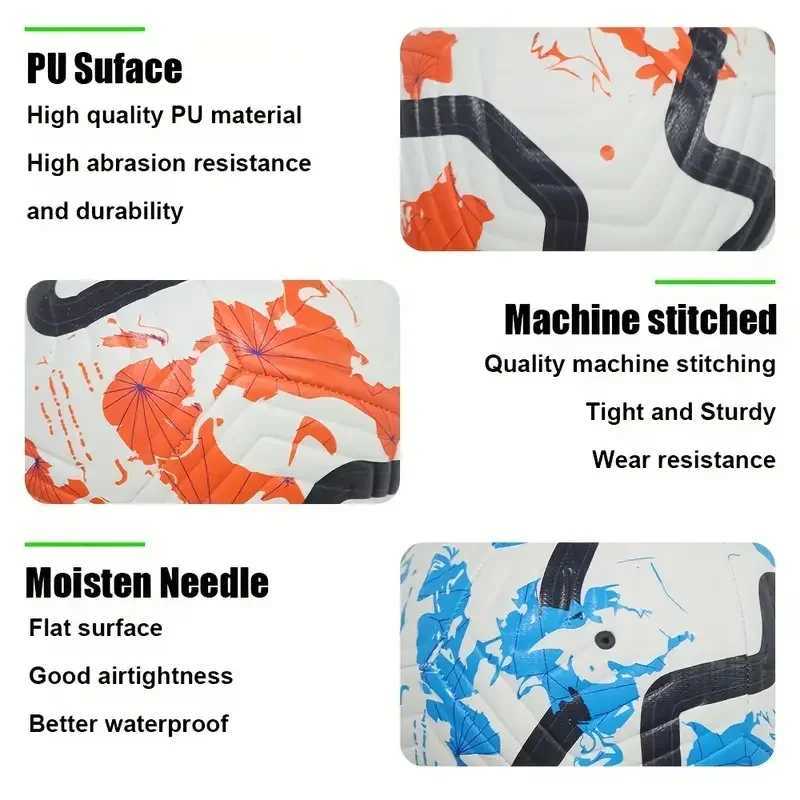 1 piece of standard size 5 machine sewn ball PU material sports league football training ball Futbol Voetbal W241113