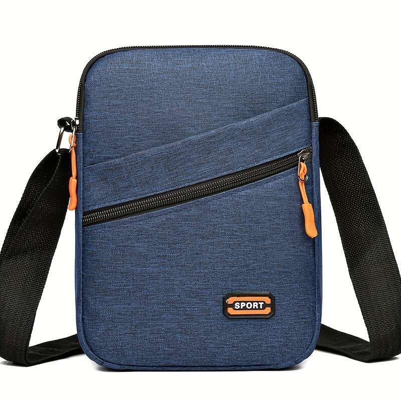 Ladies' Fashion Blue Nylon Crossbody Bag - Casual Sports and Business Shoulder Backpack with Zipper Closure