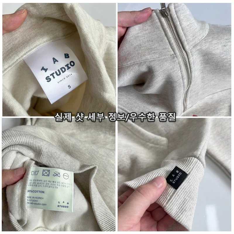 Autumn and Winter Mens and Womens Long sleeved Wool Stand up Hoodie Zipper Sweatshirt W241114