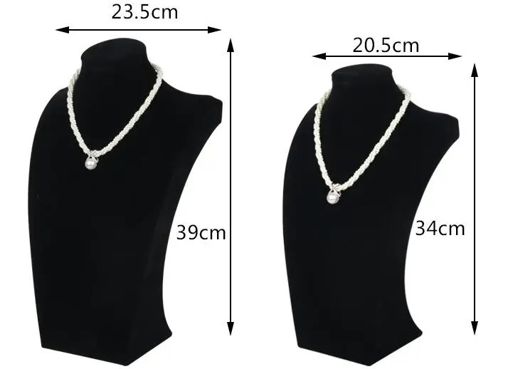 Nice Necklace Stand Jewelry Black Model Mannequin Display Pendants Holder Jewellery Organizer Shelf Neck Bust Showcase Wholesale 241113