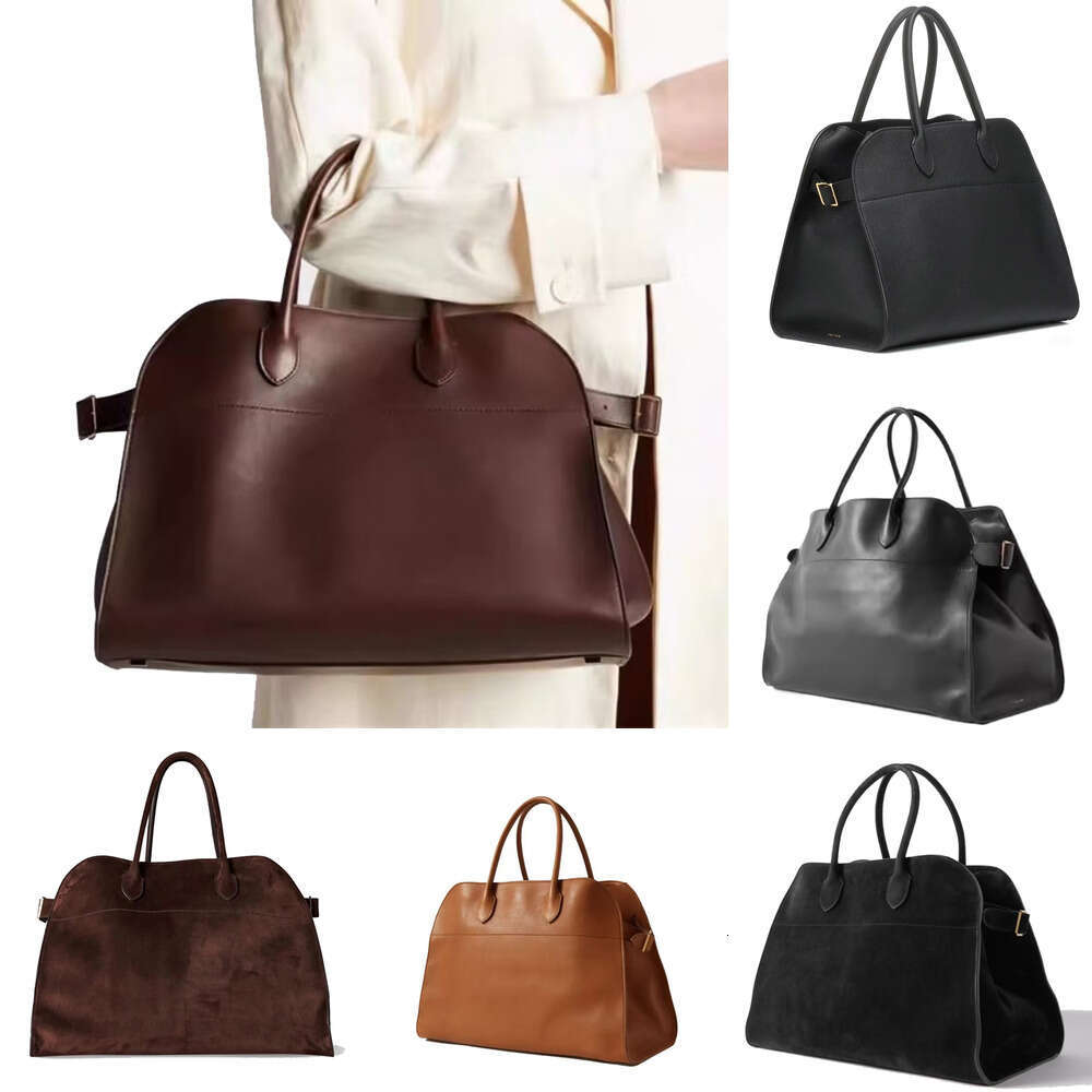 higher quality Row Bag Margaux 15 Totes Large Capacity Margaux 10 Suede Handbag Park Tote Bag roow litchi Leather Designer Camdem Flat Shoulder Strap Terrasse Purse