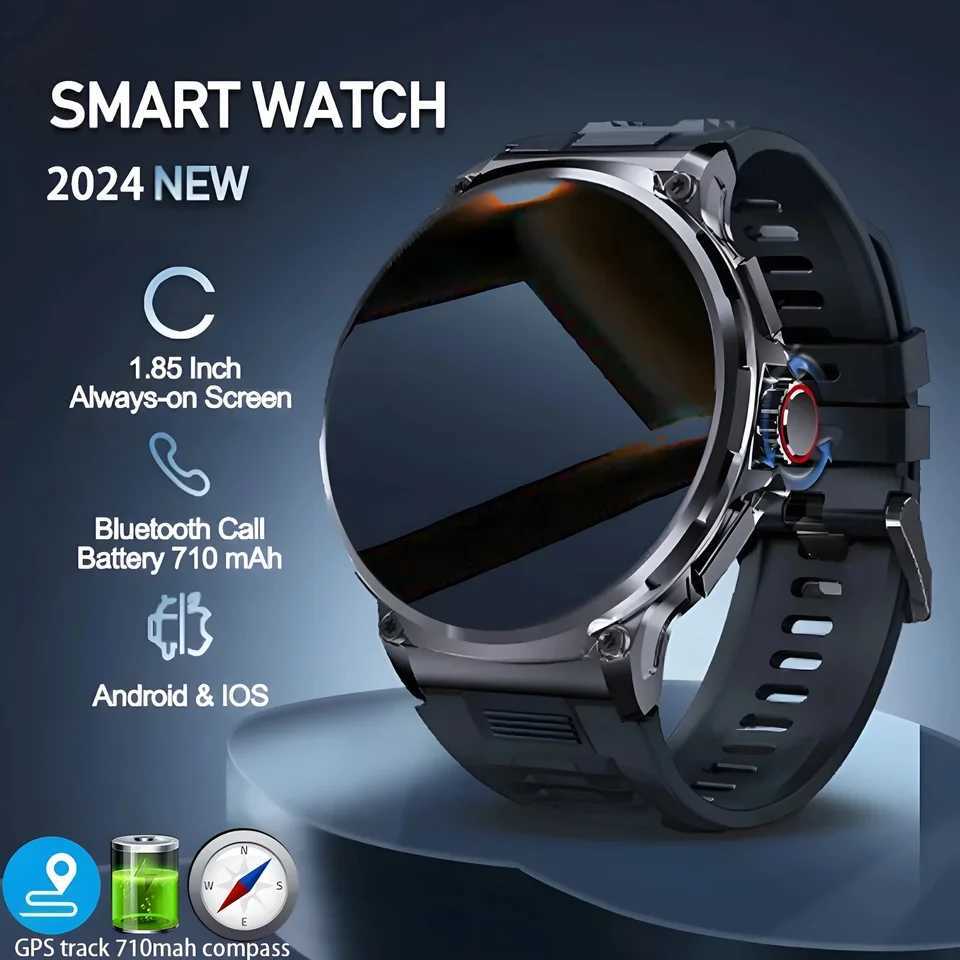 New 710mAh Call Smart Watch Mens Sports Fitness Watch 1.85-inch HD Monitor Waterproof Smart Watch Suitable for XAI Android Y241114