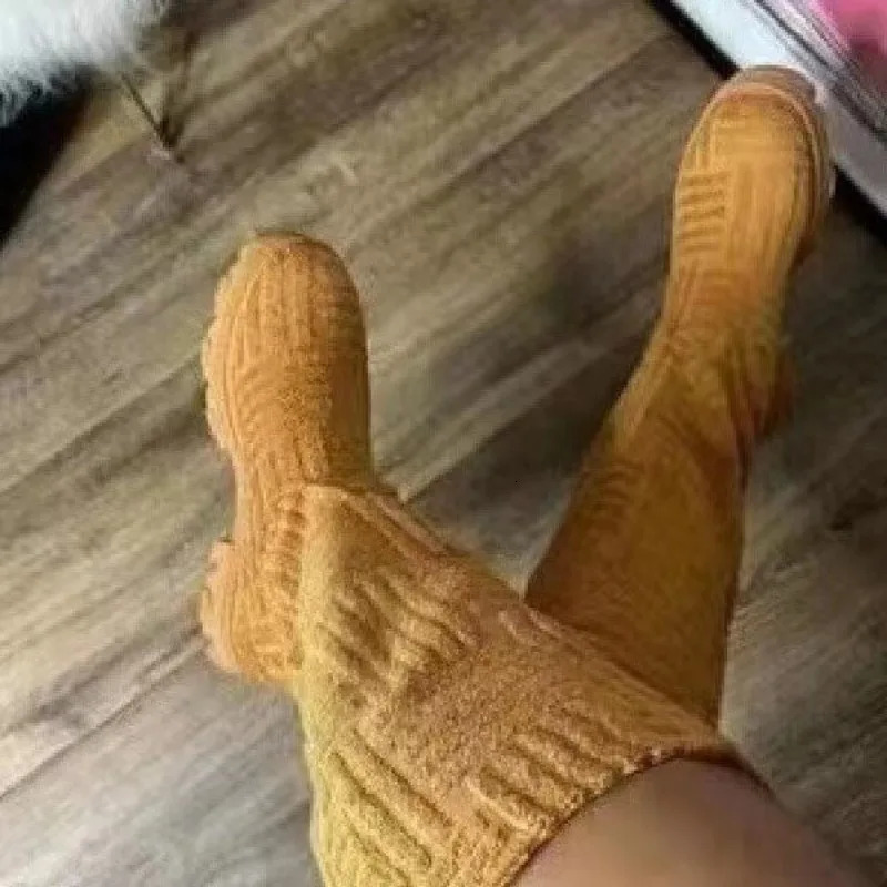 Womens Thick Bottom Thick Heel Warm Boots Womens Towel Cotton Boots Motorcycle Boots 36-43 Womens Boots 241113
